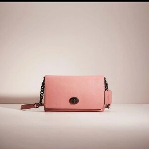 Coach Pink Leather Crossbody Bag with Gold Hardware